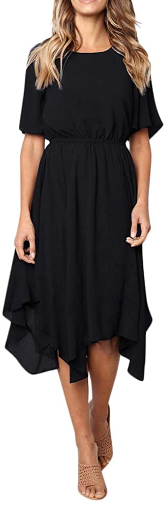 Price:$0.01 Steagoner Women’s Casual Crew Neck Ruched Stretchy Bodycon 3/4 Sleeve Party Dresses Side Split Beach Maxi Dress at Amazon Women’s Clothing store