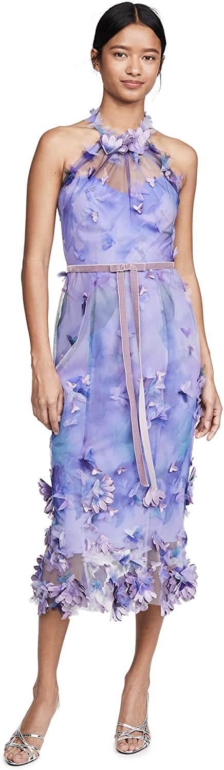 Price:$477.00    Marchesa Notte Women's Sleeveless Tulle Halter Dress  Clothing