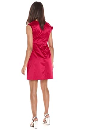Price:$34.21    PARIS SUNDAY Women's Cap Sleeve Sateen Sheath Dress  Clothing