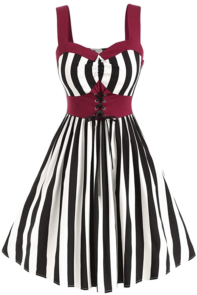 Price:$0.99    Dunacifa Womens Plus Size Lace Up Velvet Christmas Dress Vintage Sleeveless Camis Paryu Dresses Christmas Costume  Clothing