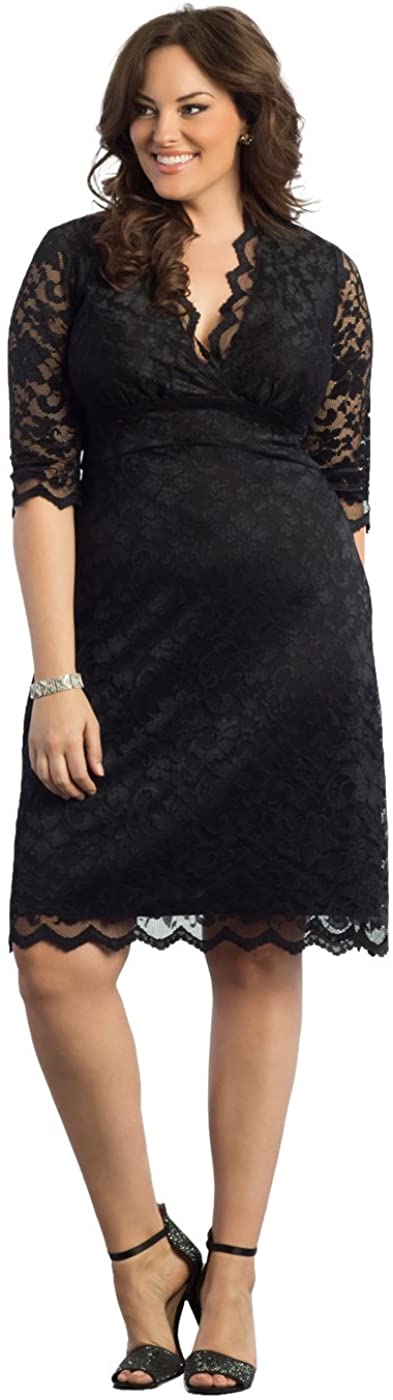 Price:$112.00    Kiyonna Women's Plus Size Class Act Cocktail Dress 0X Onyx  Clothing