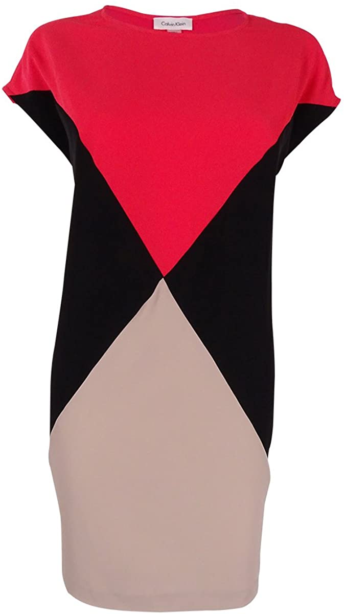 Price:$38.90    Calvin Klein Women's Plus-Size Color-Block Cap-Sleeve Dress  Clothing
