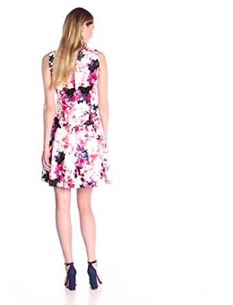 Price:$75.67    NINE WEST Women's Sleeveless Princess-Seam Dress, Fire Glow Combo, 4  Clothing
