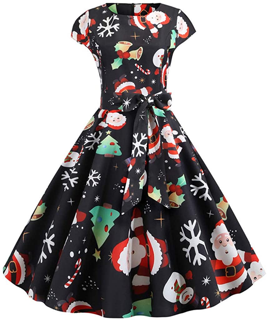 Price:$8.99 HDGTSA Women's 1950s Rockabilly Cocktail Party Dresses Retro Vintage Swing V Neck Dress at Amazon Women’s Clothing store