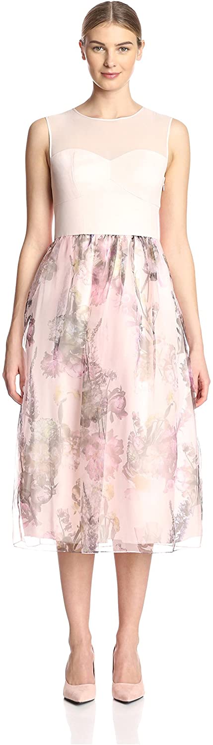Price:$297.00    Ted Baker Women's Faunia Dress with Printed Skirt  Clothing