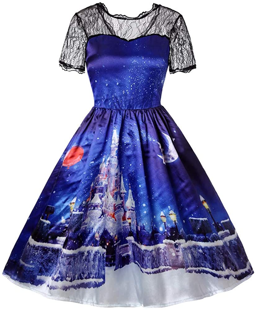 Price:$0.99    Dunacifa Women Dress Dunacifa Women Halloween Dress Lace Dress A Line Pumpkin Dress  Clothing