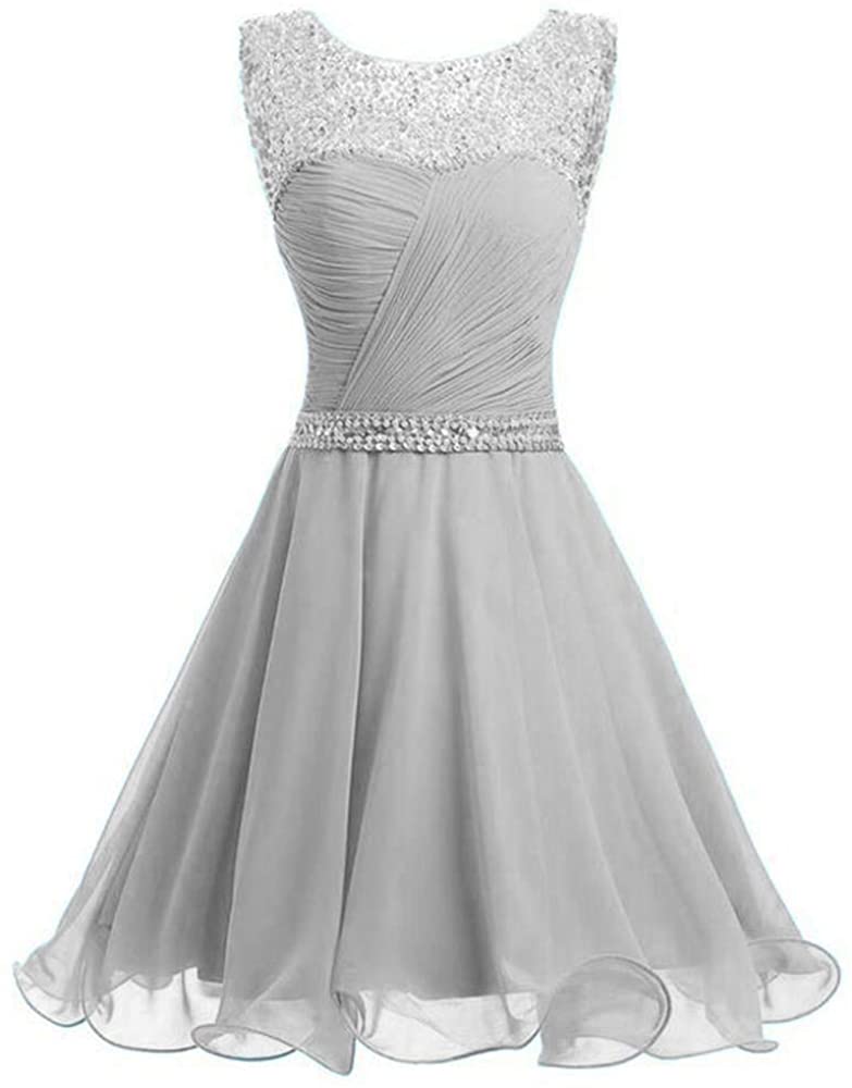 Price:$69.99    Dydsz Women's Short Prom Homecoming Dresses for Juniors Beaded Party Cocktail Gown Plus Size D303  Clothing