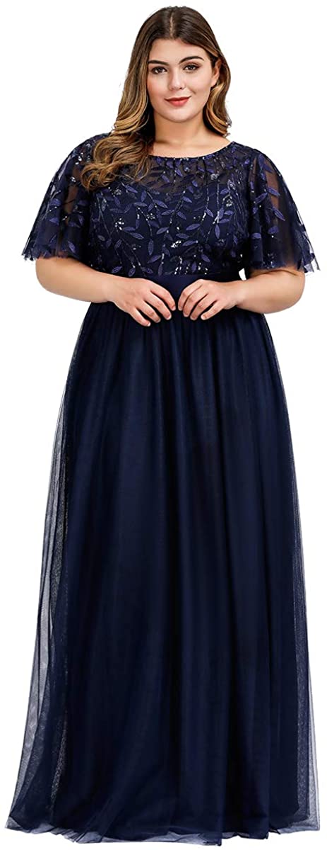 Price:$45.99 Alisapan Womens Plus Size Sequin Long Formal Evening Dresses 0904 at Amazon Women’s Clothing store