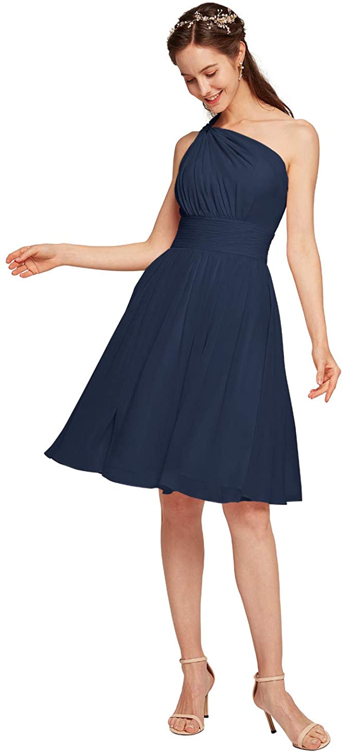 Price:$54.99 Alicepub Chiffon Bridesmaid Dress Short Cocktail Party Homecoming Dresses at Amazon Women’s Clothing store