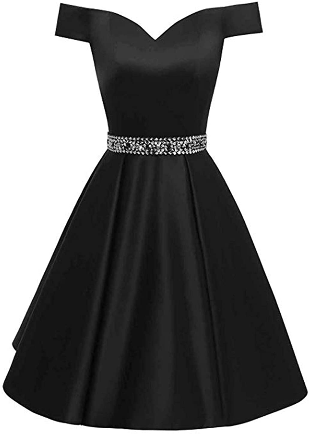 Price:$0.00    70ILY Womens Off-The-Shoulder Short Beaded Prom Homecoming Dress Pockets2019Ly13  Clothing