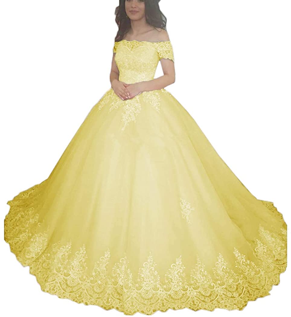 Price:$119.90 XSWPL Elegant Off The Shoulder Ball Gowns Prom Dress For Sweet 16 Dress at Amazon Women’s Clothing store