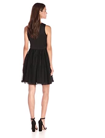 Price:$98.00    Jessica Simpson Women's Scuba Lace Fit-and-Flare Dress, Black, 6  Clothing