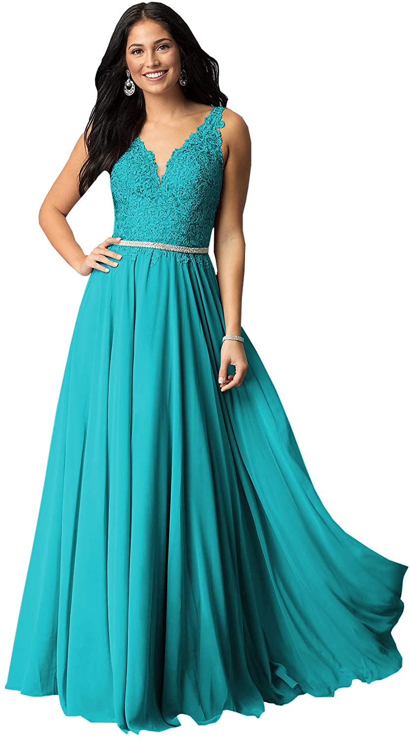 Price:$149.99    Now and Forever Plus Size A-Line Beaded Belt Bridesmaid Dresses Long for Women Formal Prom Gown (Aqua,24W)  Clothing