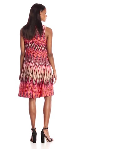 Price:$33.18    Sandra Darren Women's Chevron Dress with Beaded Neckline  Clothing