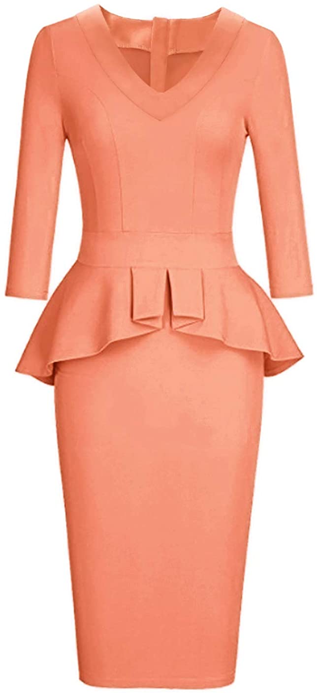 Price:$23.77    CAISHA Women's Long Sleeve Wear To Work Pencil Dress With Bow  Clothing