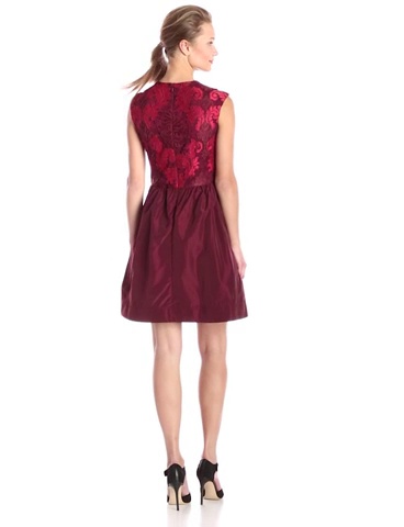 Price:$99.99    Taylor Dresses Women's Sleeveless Lace Fit and Flare Dress, Sangria, 10  Clothing