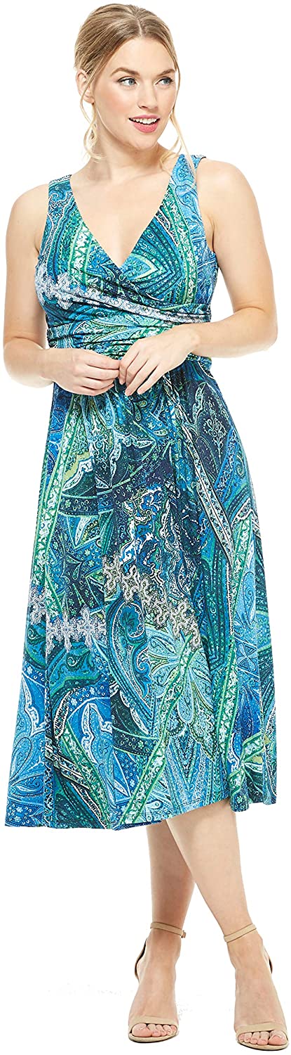 Price:$35.99    London Times Womens's Ayla Wrap 4 Blue Multi  Clothing