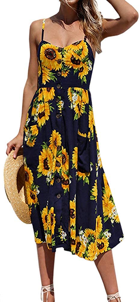 Price:$17.99 Kuraki Women's Sexy Sleeveless Open Back Stripe Fit and Flare Dress with Pockets at Amazon Women’s Clothing store