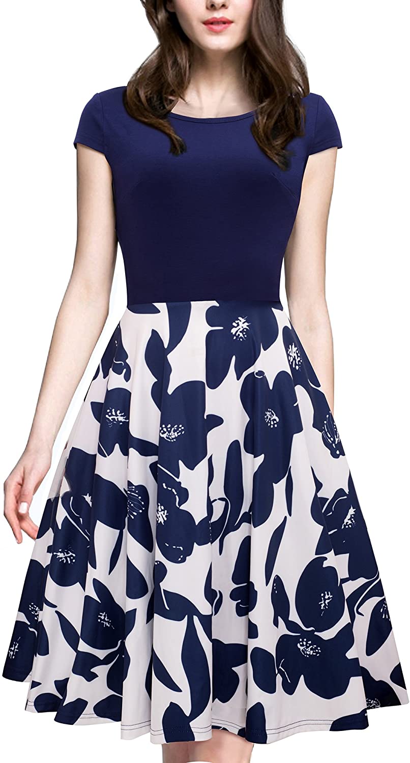 Price:$31.99    HOMEYEE Women's 1950s Vintage Party Swing Cocktail Plus Size Dress  Clothing
