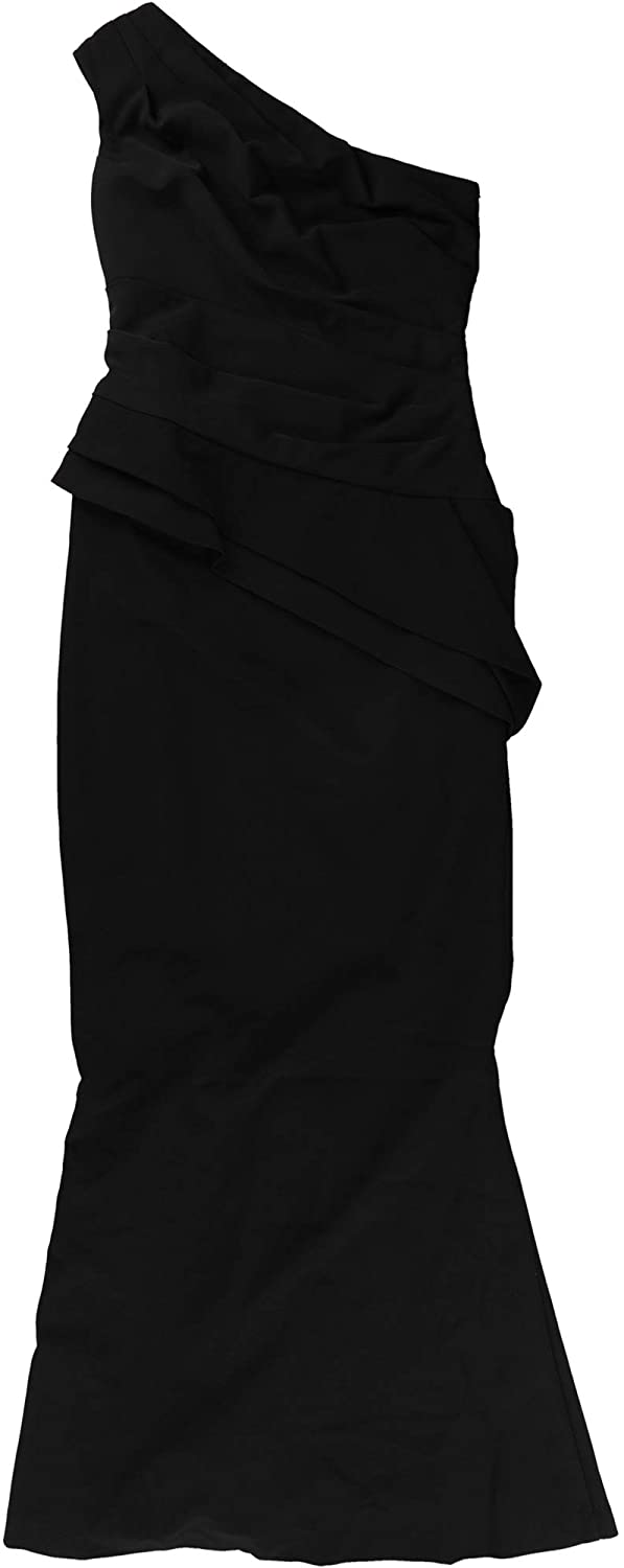 Price:$132.99    Ralph Lauren Womens One Shoulder Gown Dress Black 4  Clothing