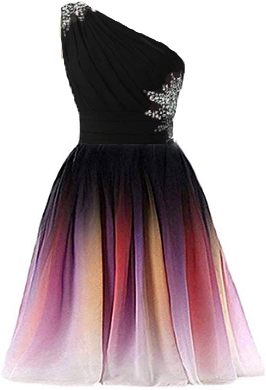 Price:$59.00    FWVR Ombre Short Prom Dresses for Juniors Beaded Gradient Homecoming Party Dress 2020  Clothing