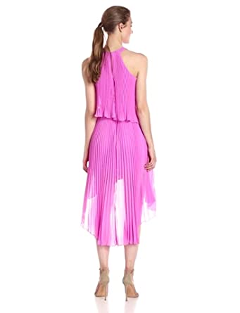 Price:$116.21    Laundry by Shelli Segal Women's Pleated Chiffon Cocktail Dress with Asymmetrical Hem  Clothing