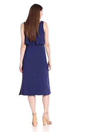 Price:$70.15    kensie Women's Light Weight Viscos Spandex Midi Dress, True Navy, Medium  Clothing