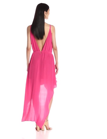 Price:$87.23    Adelyn Rae Women's Tie Waist High Low Dress, Coral, Large  Clothing