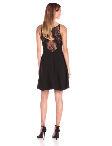 Price:$49.99    BB Dakota Women's Milford Lace Trim Fit N Flare Dress, Black, Medium  Clothing