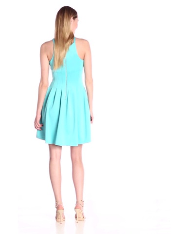 Price:$69.00    Calvin Klein Women's Scuba Halter Neck Fit-and-Flare Dress, Manganese, 4  Clothing