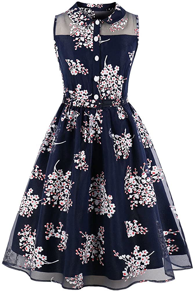 Price:$19.99 Zechun Women's Vintage 1950s Cocktail Dress Rockabilly Party Gown at Amazon Women’s Clothing store