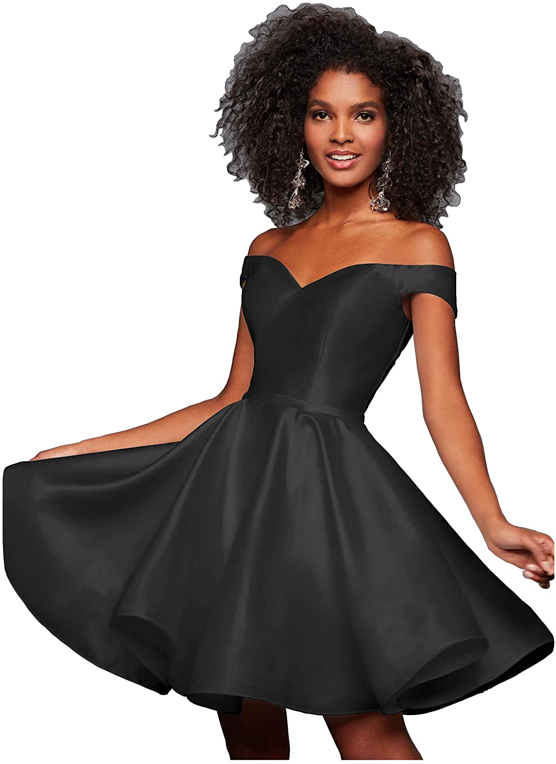 Price:$8.99    YORFORMALS Women's Off The Shoulder A-line Satin Homecoming Dress Short Evening Party Gown Corset Lace up Back  Clothing