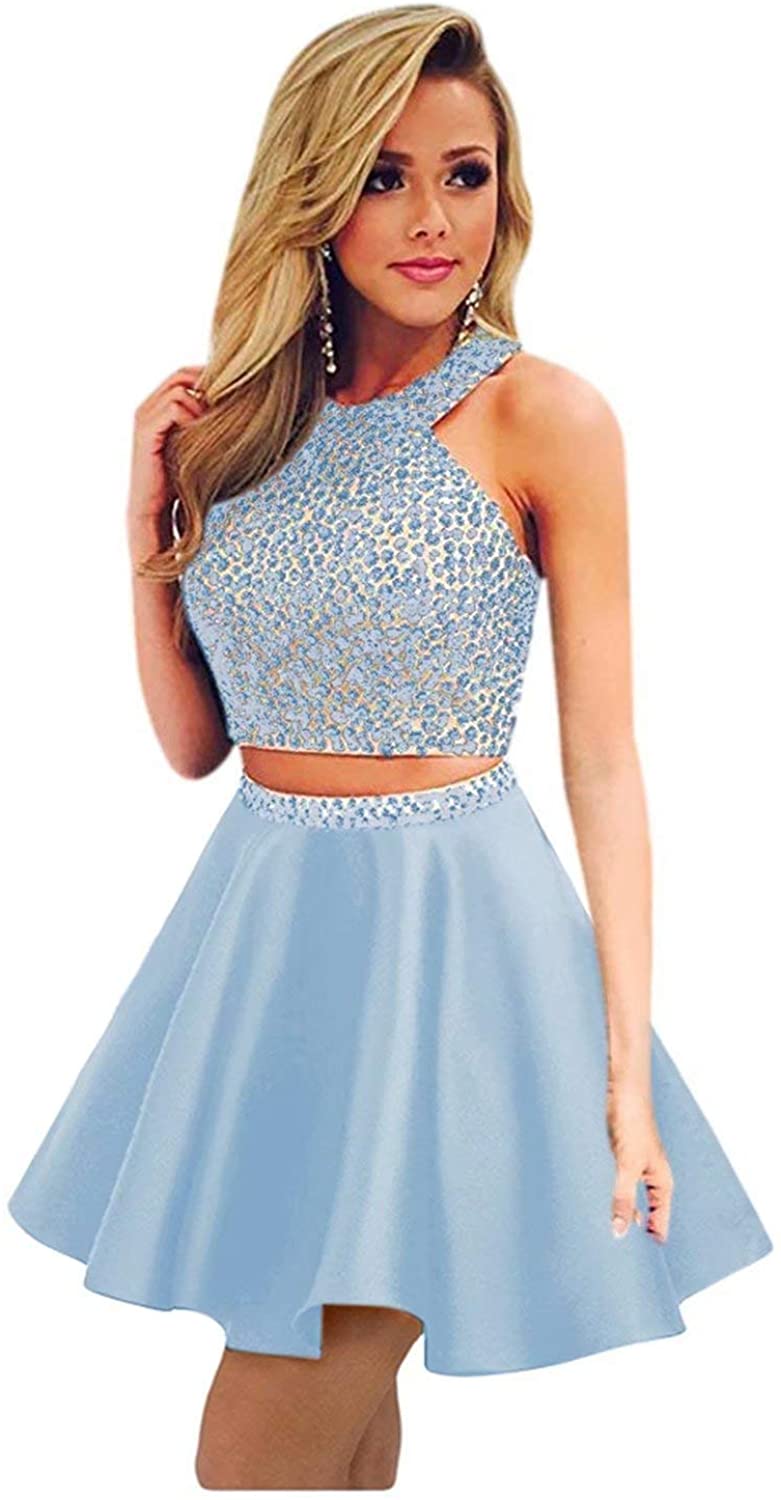 Price:$93.99    LeoGirl Womens Satin Short Prom Dress With Pockets Sweet 16 Party Dress  Clothing