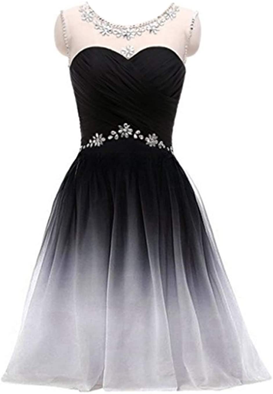 Price:$59.00    FWVR Ombre Short Prom Dresses for Juniors Beaded Gradient Homecoming Party Dress 2020  Clothing