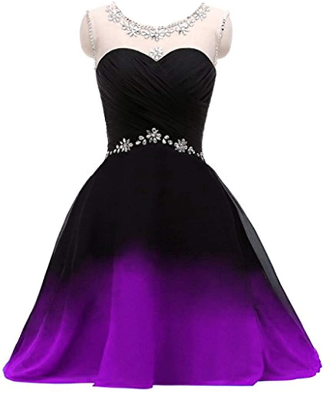 Price:$59.00    FWVR Ombre Short Prom Dresses for Juniors Beaded Gradient Homecoming Party Dress 2020  Clothing