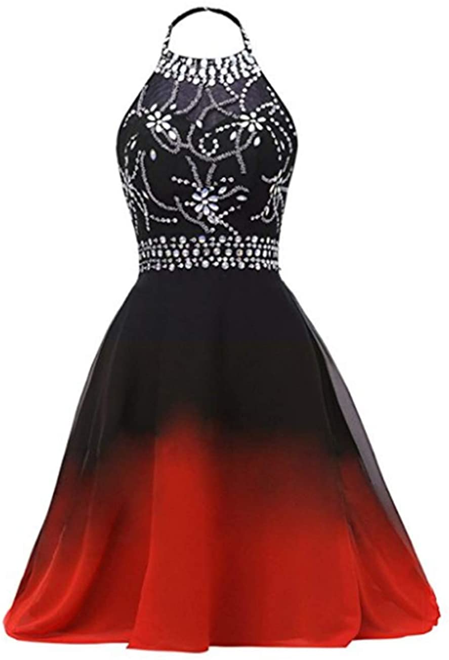 Price:$59.00    FWVR Ombre Short Prom Dresses for Juniors Beaded Gradient Homecoming Party Dress 2020  Clothing