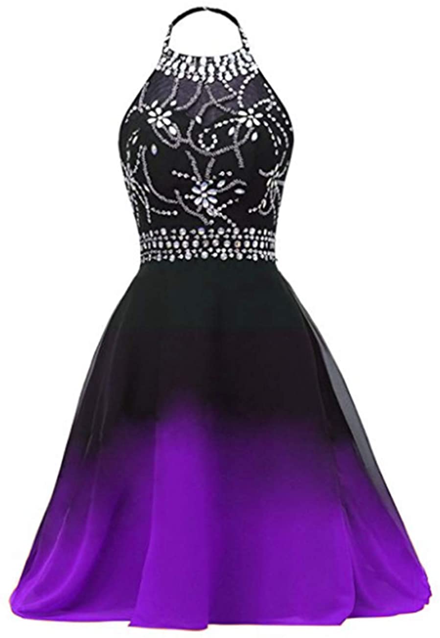 Price:$59.00    FWVR Ombre Short Prom Dresses for Juniors Beaded Gradient Homecoming Party Dress 2020  Clothing