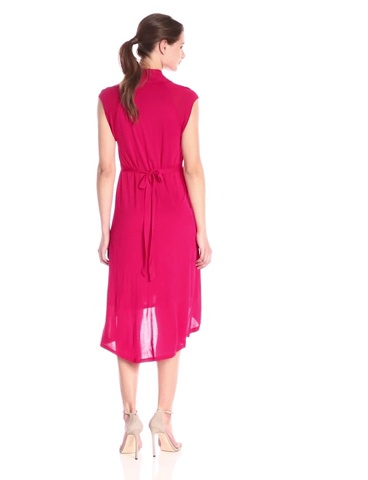 Price:$14.95    kensie Women's Sheer Viscos Dress, Cherry, Medium  Clothing
