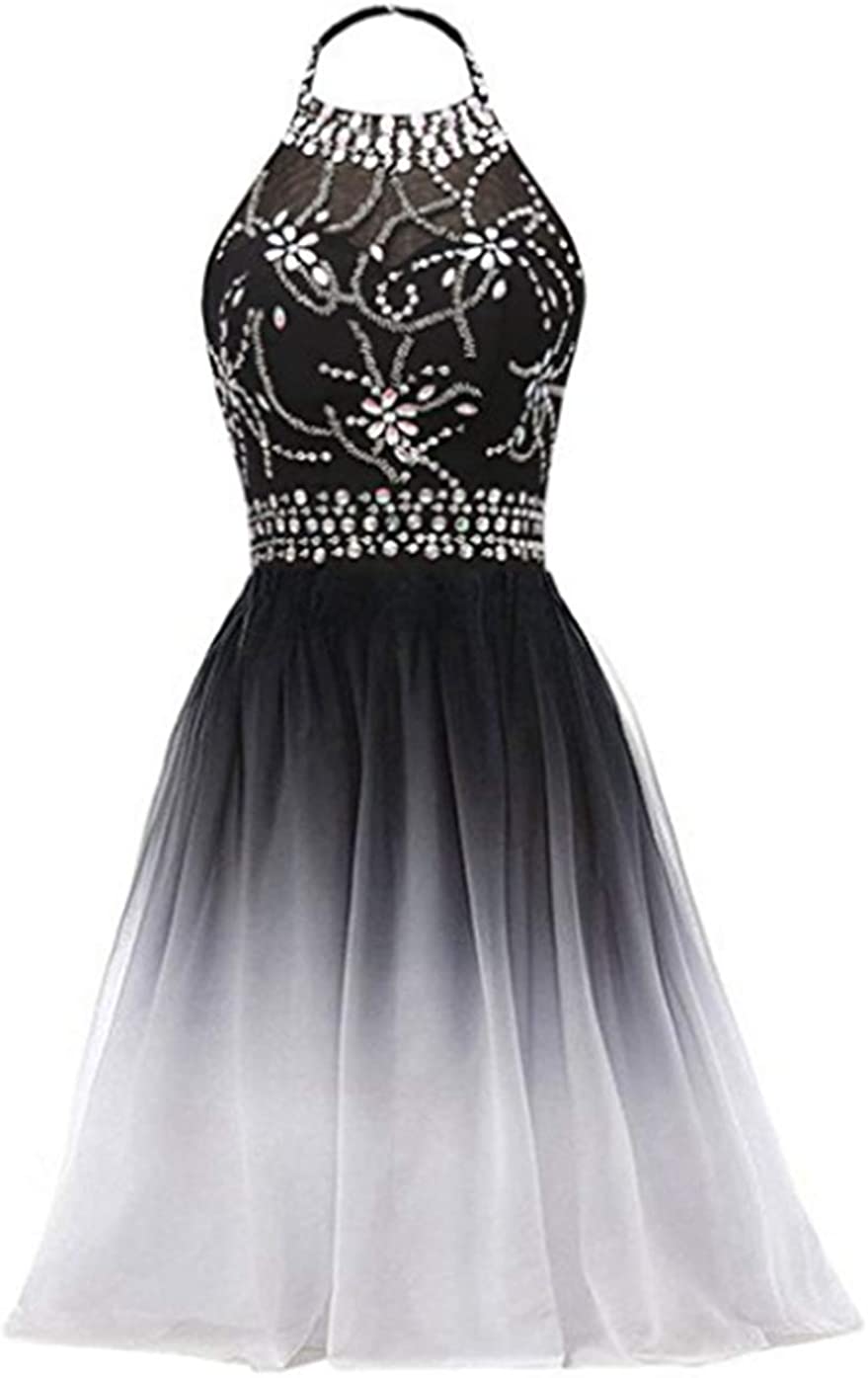 Price:$59.00    FWVR Ombre Short Prom Dresses for Juniors Beaded Gradient Homecoming Party Dress 2020  Clothing