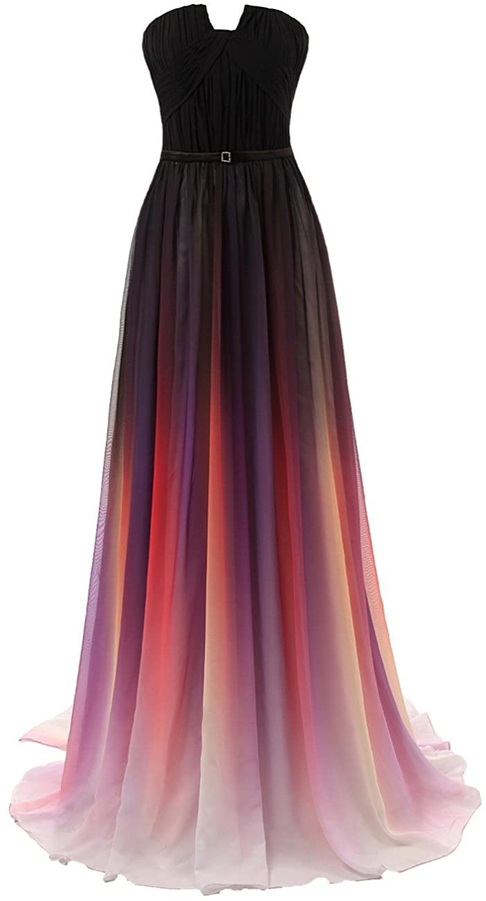 Price:$69.99 Dydsz Evening Dresses for Women Party Prom Dress Long Formal Gown Ombre One Shoulder D224 at Amazon Women’s Clothing store
