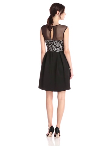 Price:$25.51    Sandra Darren Women's Sleeveless Special Occasion Scuba and Mesh Dress  Clothing