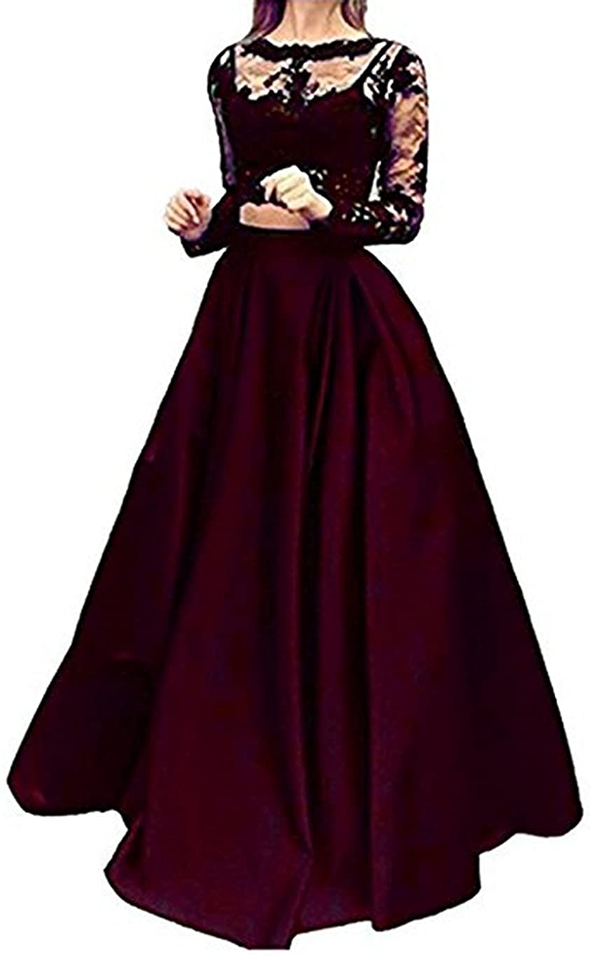 Price:$85.90    Little Star Women's 2 Piece Prom Dresses Long Sleeve Evening Party Ball Gowns  Clothing