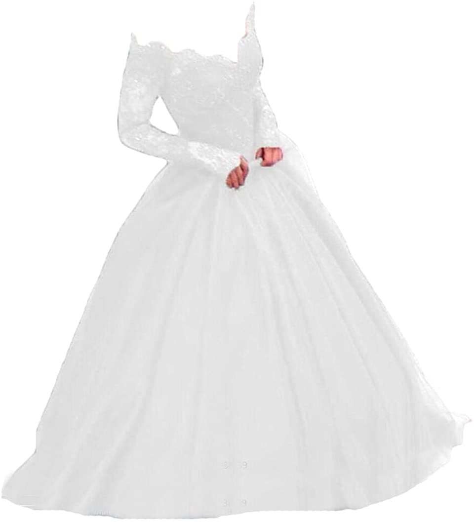 Price:$89.99    BanZhang Women's Evening Dresses Long Sleeve Prom Party Dress Off The Shoulder Lace  Clothing