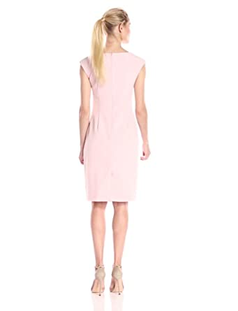 Price:$104.55    Adrianna Papell Women's Pleated Surplus V Neck Sheath Dress, English Rose, 12  Clothing