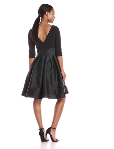 Price:$86.99    Adrianna Papell Women's Taffeta Two-Fer Fit and Flare Dress, Black, 12  Clothing