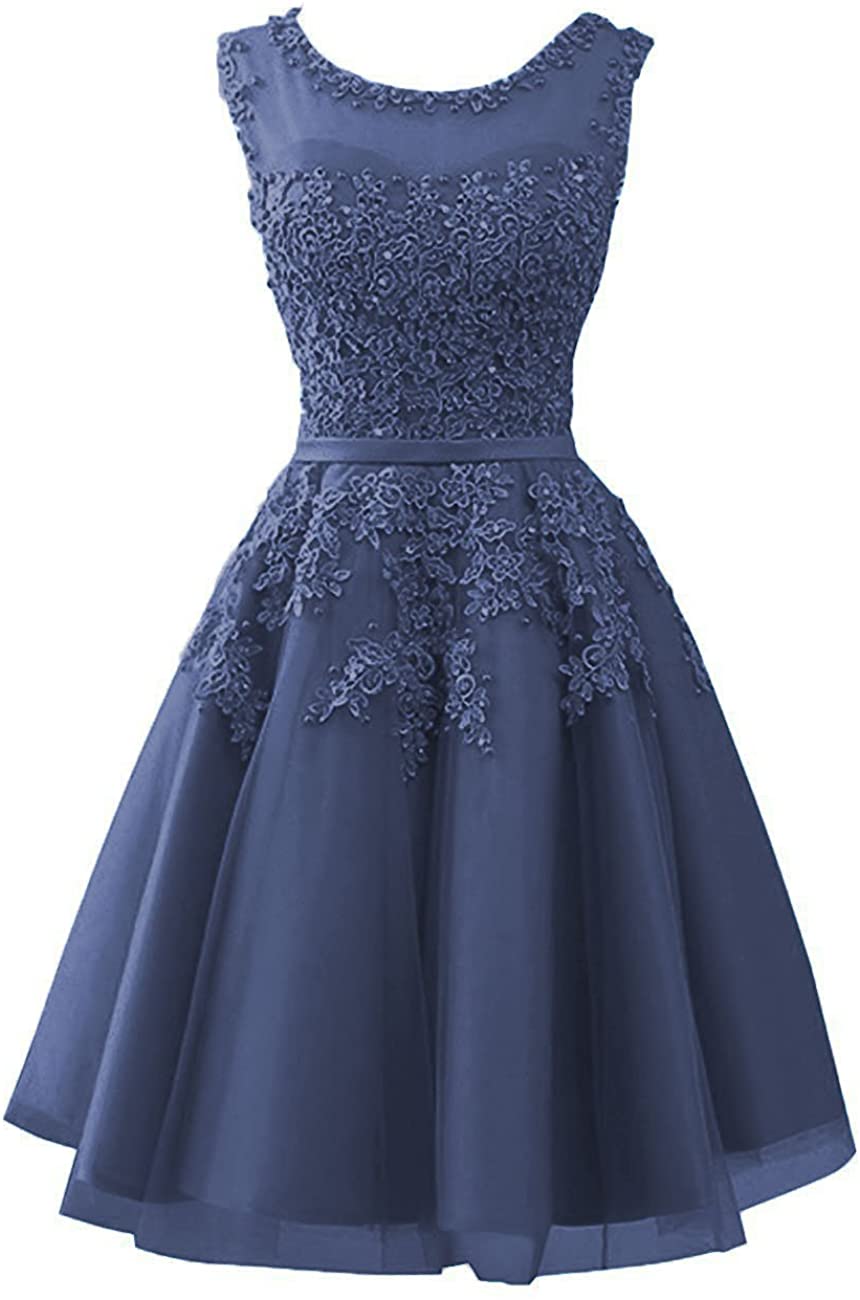 Price:$0.00    Cdress Tulle Short Homecoming Dress Junior Prom Party Dress Evening Gowns Lace s 10 Navy  Clothing