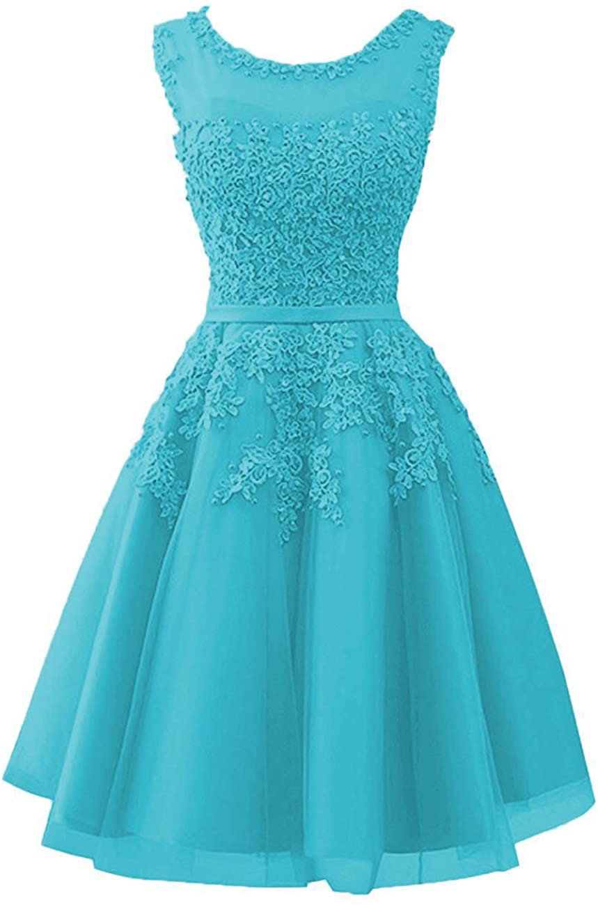 Price:$0.00    Cdress Tulle Short Junior Homecoming Dresses Lace Appliques Prom Dress Evening Gowns  Clothing