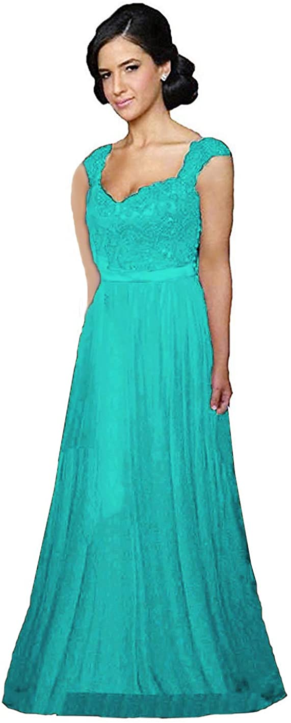 Price:$69.00    Fanciest Women' Cap Sleeve Lace Bridesmaid Dresses Long Wedding Party Gowns  Clothing