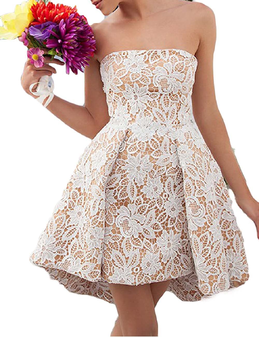 Price:$78.90    OYISHA Women's Lace Hi-Low Prom Dress Juniors Short Cocktail Dresses 08HC  Clothing