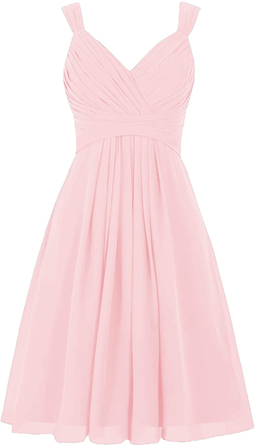 Price:$54.99    Dresspic Women's Bridesmaid Dress Empire Waist Open Back Party Dress B002 6 Pink  Clothing